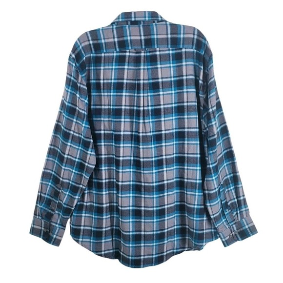 IZOD Shirt Mens XL Blue Gray Flannel Plaid Button LS Quick Dry Wicking NWT - Picture 11 of 11